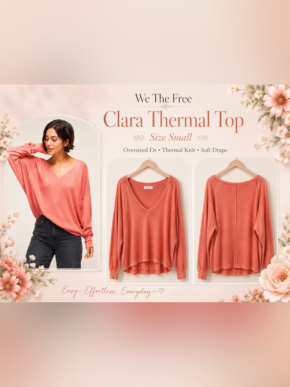 We the free Clara thermal top also in yellow / olive green  burgundy and black